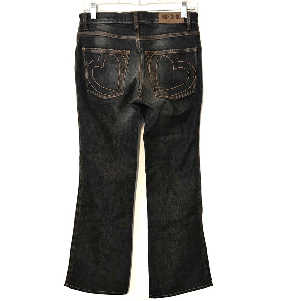 Moschino Donna heart pocket dark wash jeans